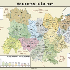 Carte murale de la région Auvergne Rhône Alpes image 3