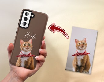 Coque de portable personnalisée pour animal de compagnie, portrait de chien personnalisé avec photo d'animal de compagnie Coque de portable personnalisée chat Samsung, chat, cadeaux commémoratifs pour chien