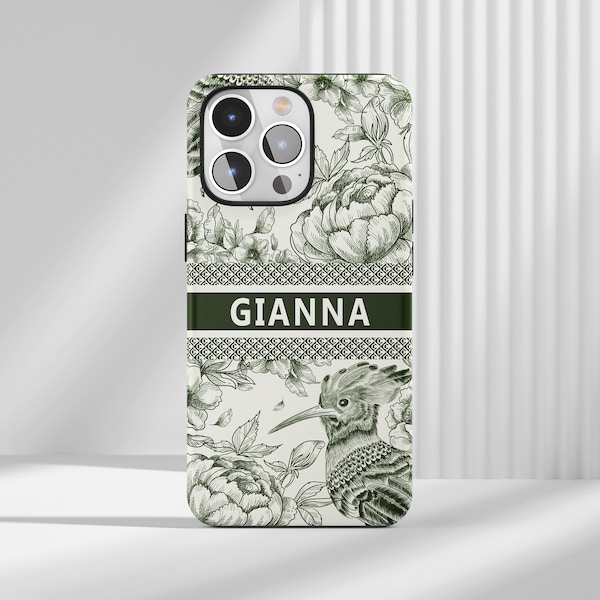 Personalized Name iPhone 15 14 13 12 11 Case, Custom Toile Pattern iPhone 15 14 13 12 11 X Xs max Xr 11 Pro MAX