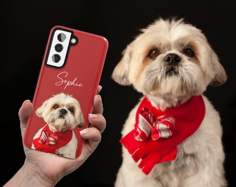 Custom Dog Portrait Phone Case Using Pet Photo Personalized Pet Phone Case Custom Cat Phone Case Cat Samsung Phone Case, Dog memorial gifts