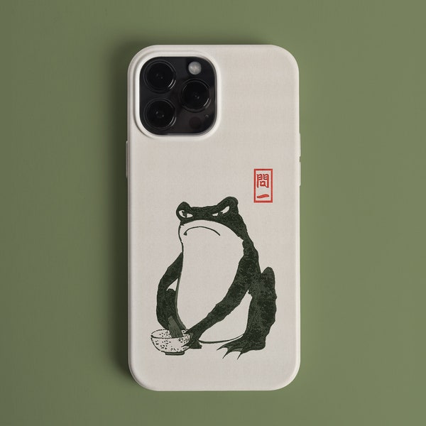 Matsumoto Hoji Grumpy Frog Phone Case, iPhone 14 Pro Max Case, iPhone 13 Pro Max Case, 12, 11, Mini, XR, XS, XS Max