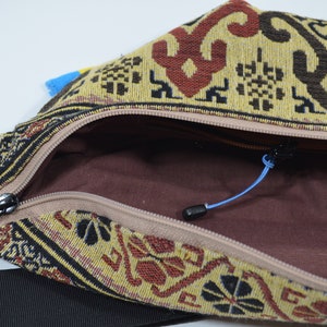 Women handbag, fabric cross body bag and waist bag. Original belt bag made of cotton, flax and tapestry good gift for a woman, wife gift bag image 8