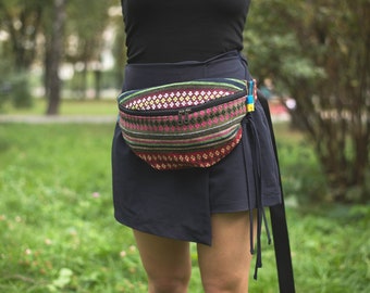 Small bag crossbody Fany Pack,  Handmade mini Cross Body Bag Daily, Hip Bag Made of Cotton and Tapestry