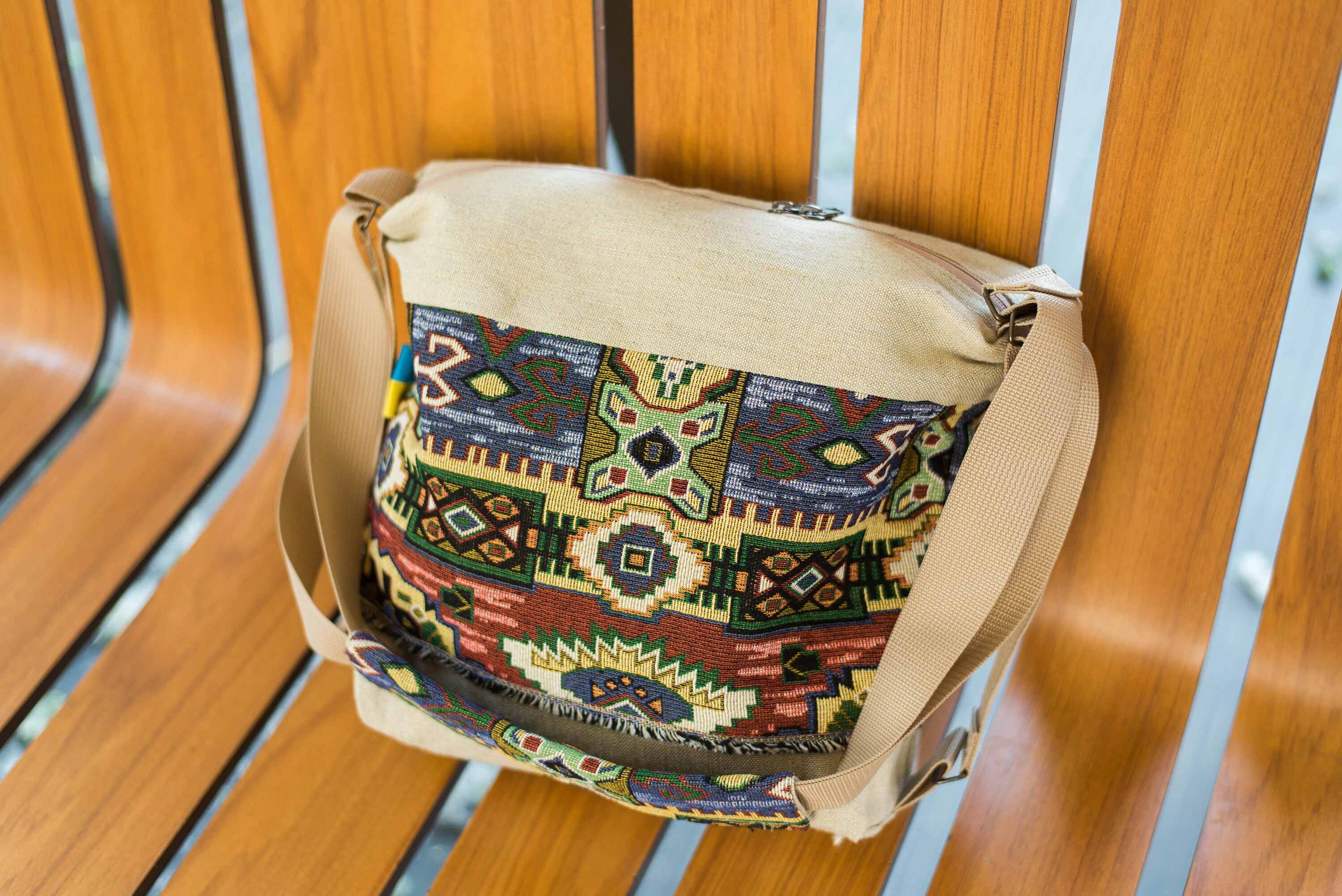 Convertible Linen Backpack, Handmade Tapestry Hobo Bag - Etsy display picture 3