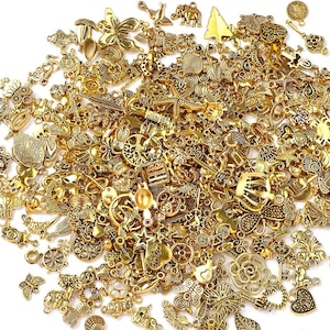 Mystery Gold Charm Grab Bag, Mini Gold Charms, Wholesale Charms, Random Charm Mix, DIY, Bulk