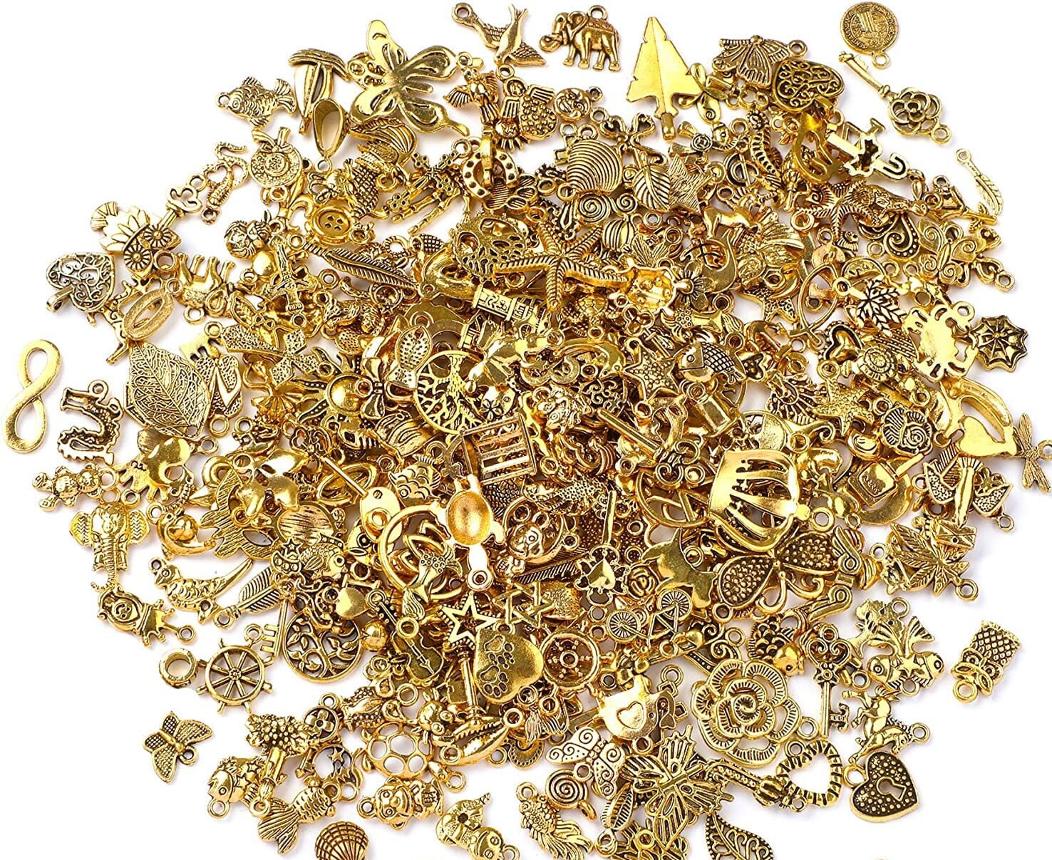 JuanYa 120Pcs Charms for Jewelry Making Wholesale Bulk, Mixed Antique Gold  Charms Pendants for DIY Necklaces Bracelets Jewelry Making Supplies