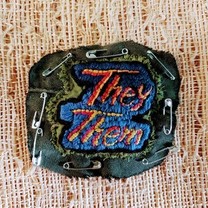 They/Them pronoun patch ~ free shipping