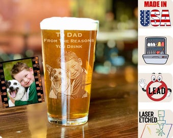 Vasos de cerveza personalizados, regalos personalizados para él, regalos para papá, regalos para el Día del Padre, regalos para San Valentín, regalos de aniversario, regalos de Navidad.