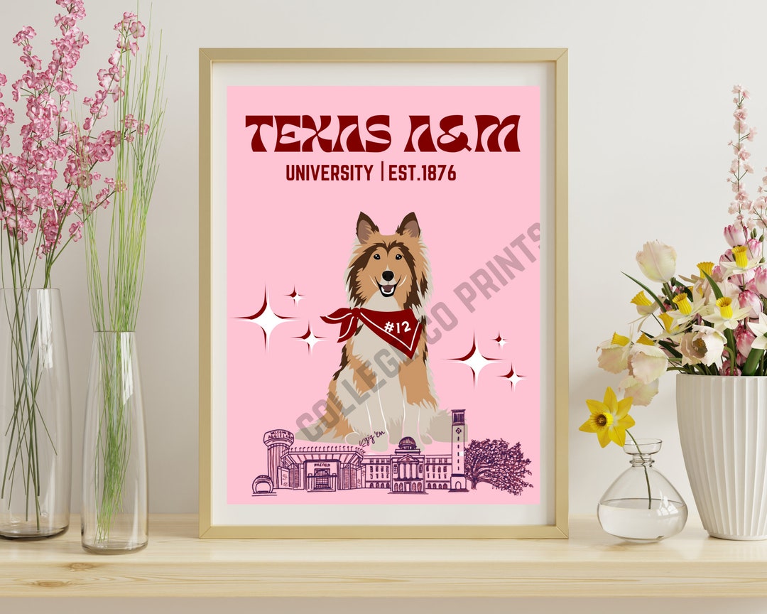 Reville Digital Print, Tamu Decor, College Station Decor, Preppy Decor