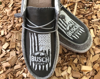 American Flag Busch Light Grey Heydudes 