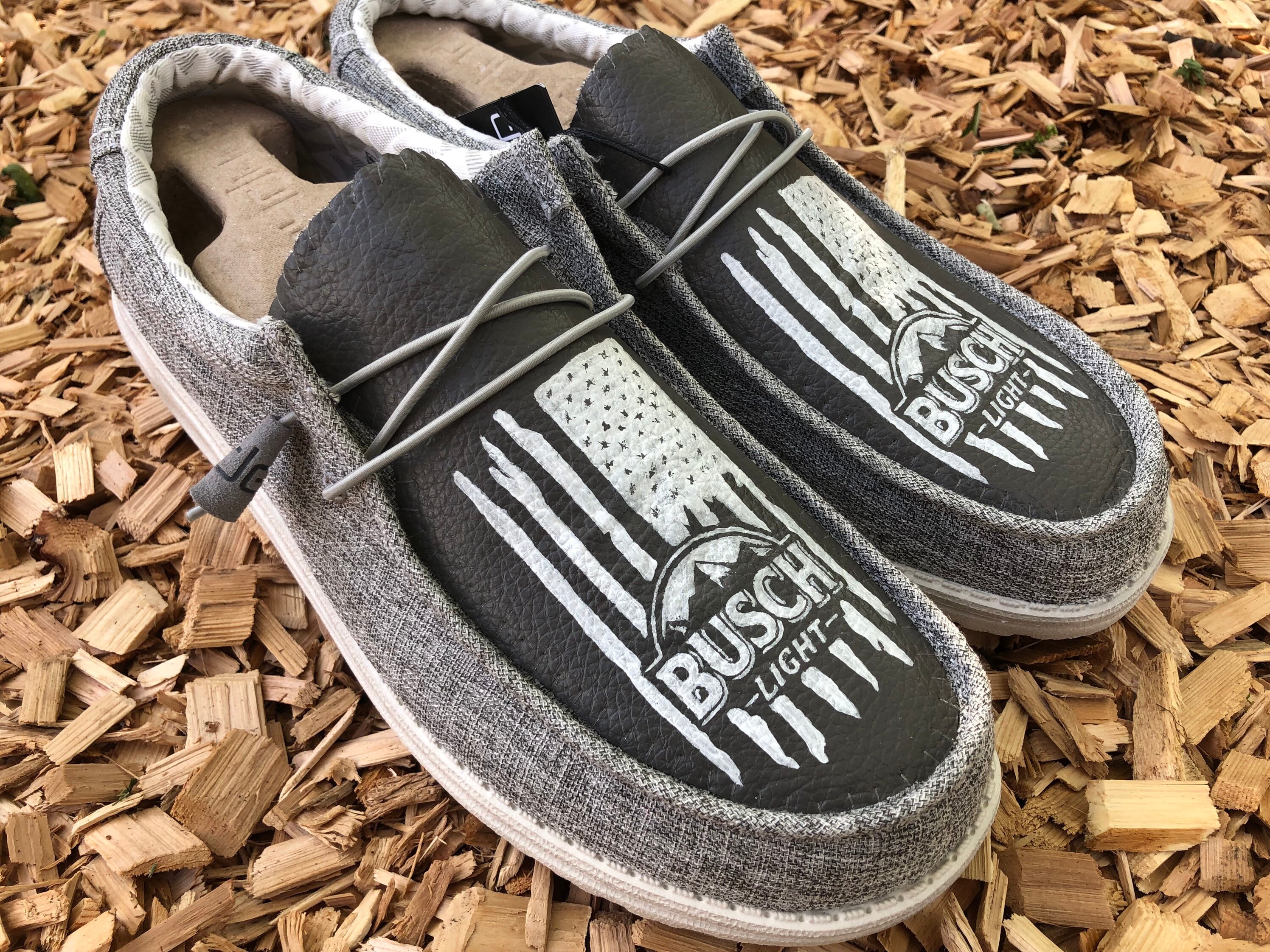 American Flag Busch Light Grey Heydudes 