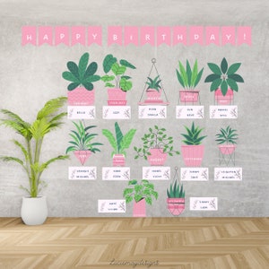 Classroom Birthday Display | Classroom Birthday Board | Classroom Birthday Wall | Botanical | Nature | Plants