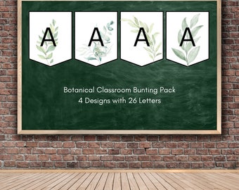 Botanical Classroom Bunting | 4 Designs, 26 Letters (Digital Download)