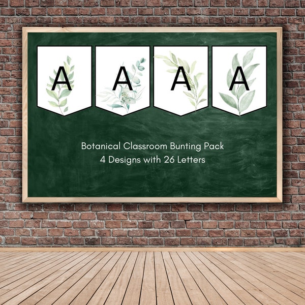 Botanical Classroom Decor | Botanical Bunting | Classroom Bulletin Board | Classroom Bunting Pack