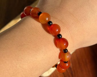 Carnelian garnet beaded crystal necklace special design handmade red energy stone jewelry stretchy bracelet healing gift for her for him