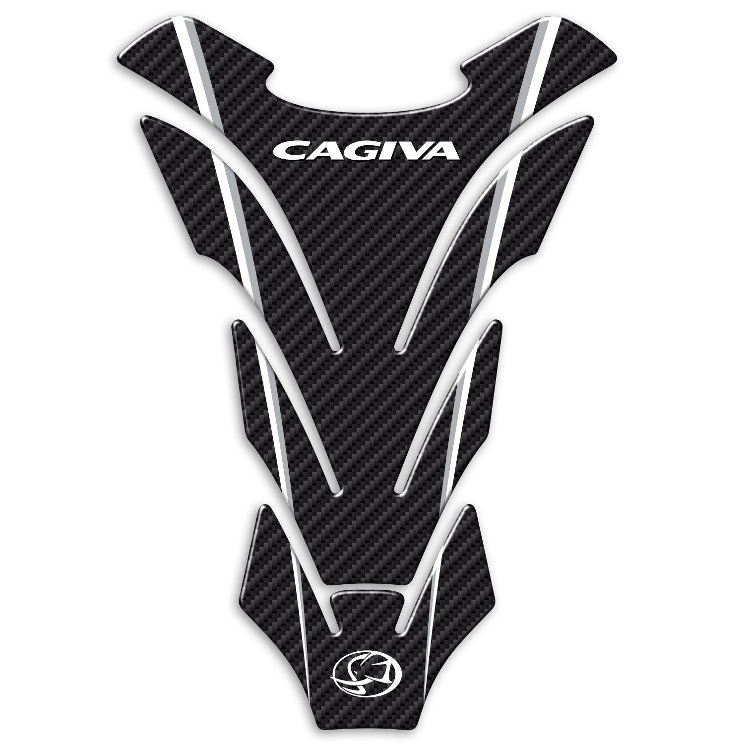 Protège-réservoir Adhésif Effet 3D Pour Moto CAGIVA - Résine Polyuréthane Made In Italy - Noir