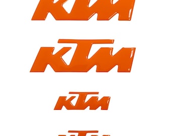 4 Resin Stickers Compatible with KTM Motorcycles, 2 pcs. 13cm + 2 pcs. 7cm - 3D Gel Stickers
