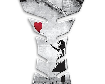 Tank Pad BANKSY Red Balloon Girl Tank Pad 3D Gel Resin Sticker Universal Tank Protection for Motorcycles (PV021)