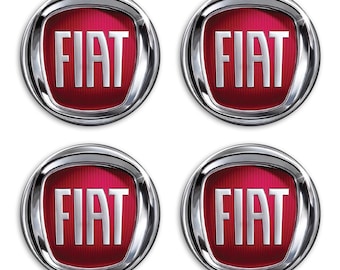 4 Harsstickers voor FIAT-wieldoppen - 3D-koepelvormige harsstickers - Set van 4 - Verschillende maten van 20 tot 100 mm