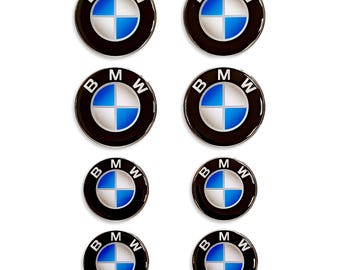 Resin stickers compatible with BMW motorcycles and cars, 4 pcs. 5 cm + 4 pcs. 4 cm Gel 3D Stickers (AB002)