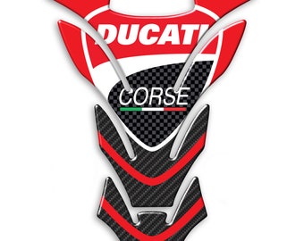 Tank Pad 3D Resin Gel Stickers Universal Tank Protection Compatible with DUCATI CORSE Motorcycles (PD007)