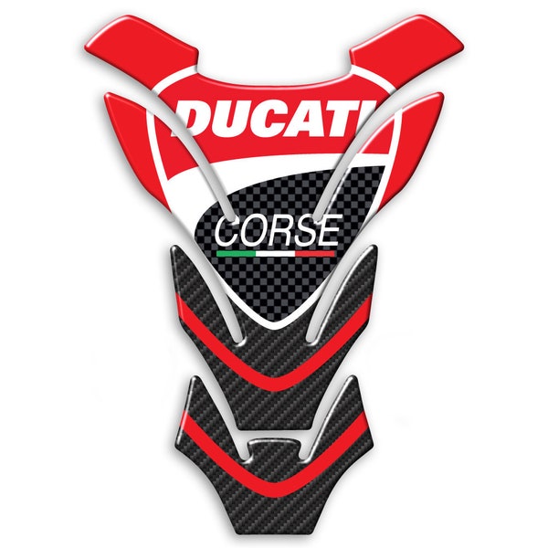 Tank Guard Tank Pad Résine Gel Adhésif 3D Autocollants Universal Tank Protection Compatible avec Moto DUCATI CORSE (PD007)