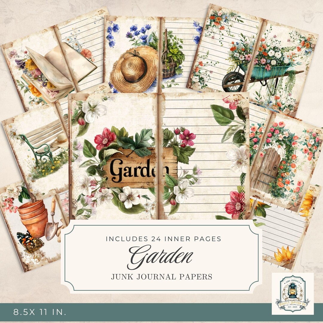 Garden Junk Journal Kit: Printable Ephemera (digital Download) - Etsy