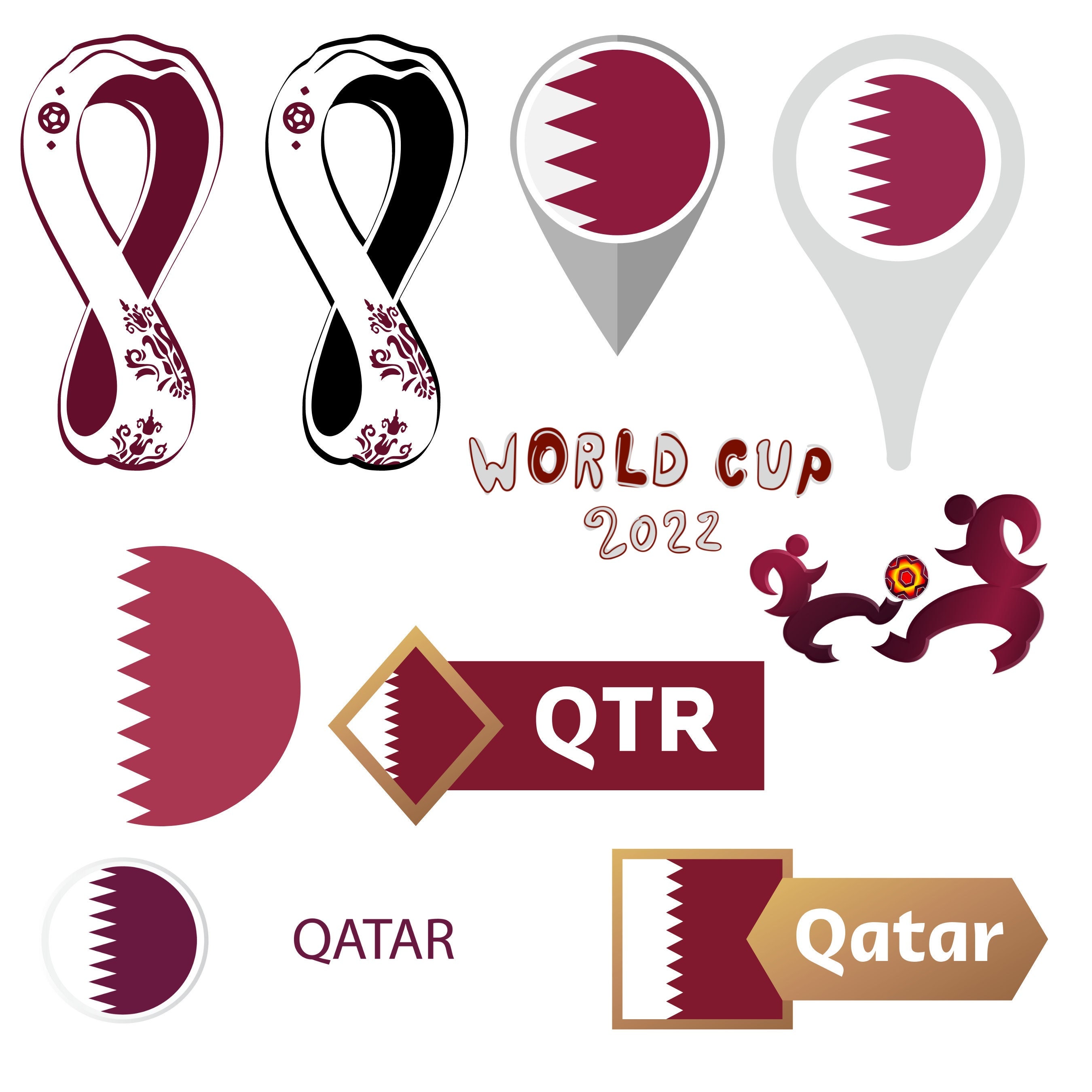 Qatar World Cup 2022 Logo Qatar Logo Qatar Svg Qatar Etsy Canada