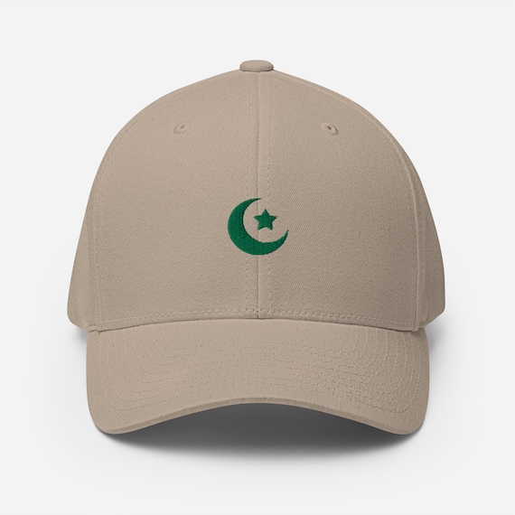 Gifts Band Crescent Hat for - and Moon Embroidered Cap Etsy Muslims Cricket Stretch Baseball Organic Flexfit Star Flexible Pakistan