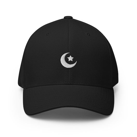 Crescent Moon and Star Flexfit for Baseball Cap Flexible Etsy Cricket Muslims Stretch Gifts Organic Band - Embroidered Hat Pakistan