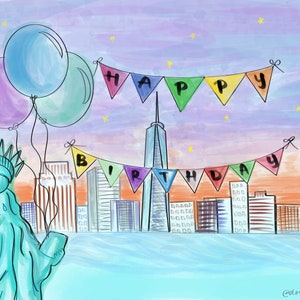 Happy Birthday New York Theme Design