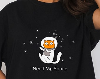 Space Kitty Shirt: Introvert Cat Lover Tee