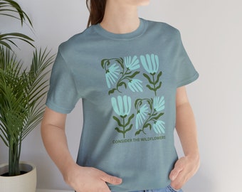 Boho Bloemenoverhemd Botanisch T-shirt Trendy Boho Overhemd Wildflower Overhemd Plantenoverhemd Botanisch Overhemd Retro BloemenT-shirt Denk aan de wilde bloemen