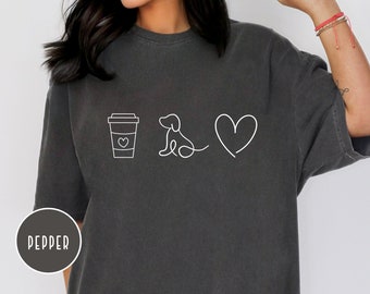 Coffee Dogs & Love Shirt Dog Mom Shirt Dog Dad Shirt Dogs and Coffee Shirt Dog Lover Gift for Dog Parent