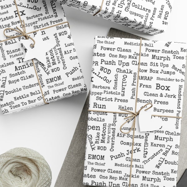 Crossfit Wrapping Paper Custom Designed Crossfit Sayings Gift Paper Unique Custom Crossfit Gift Wrap Christmas Gift Crossfit Birthday Gift