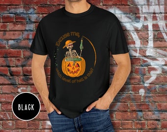 Camisa de Halloween para fiesta Camiseta de Halloween Camisa esqueleto Camisa divertida de truco o trato gráfico de Halloween Esta es mi camisa de disfraz de Halloween