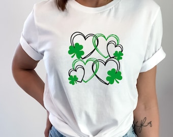 Shamrock Hearts T-Shirt: Lucky Irish Women's St. Patrick's Day Tee