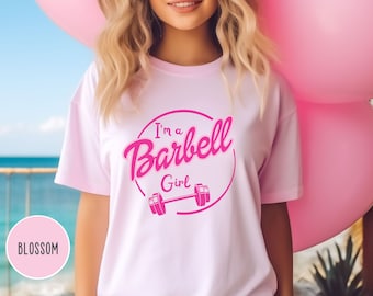 Barbell Girl Oversized T-Shirt: Comfort Colors Workout Gym Shirt, Fitness Tee
