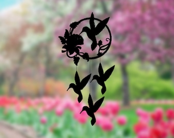 Hummingbird Wind Chime: Metal Garden Decor Ornament