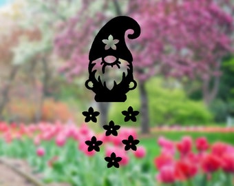 Gnome Wind Chime: Metal Garden Decor, Spinning Steel Ornament