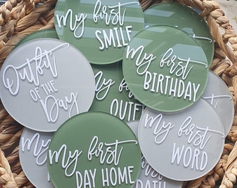 Acrylic Baby Milestone Rounds: First Year Photo Props