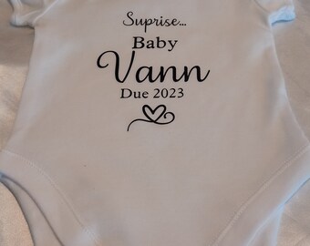 Personalized Baby Announcement Grow: Custom Due Date Vest