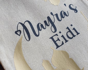 Personalized Eidi Cotton Gift Bag - Eid Mubarak Sack