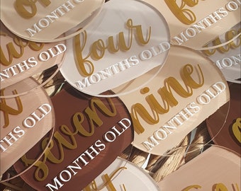 Acrylic Baby Milestone Rounds: Newborn Photo Prop, First Year Set