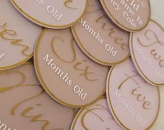Acrylic Baby Milestone Discs: Newborn Photo Prop, First Year Set