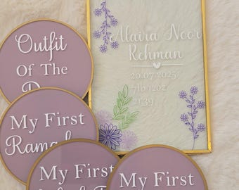 Personalized Gold Hanging Frame: Baby's First Milestones, Nursery Decor