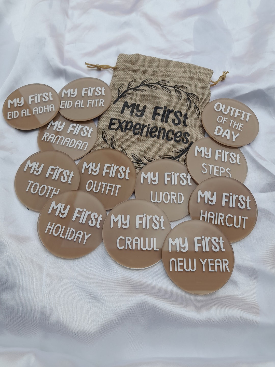 Islamic Acrylic Baby Milestone Rounds Monthly Baby Milestone Discs 12 ...