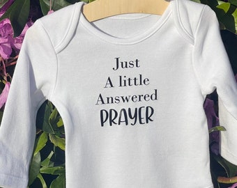 Just a little answered prayer | rainbow baby | Customised baby vest | New Auntie Gift | Aunty | Personalised Baby Vest | Gift for new baby |