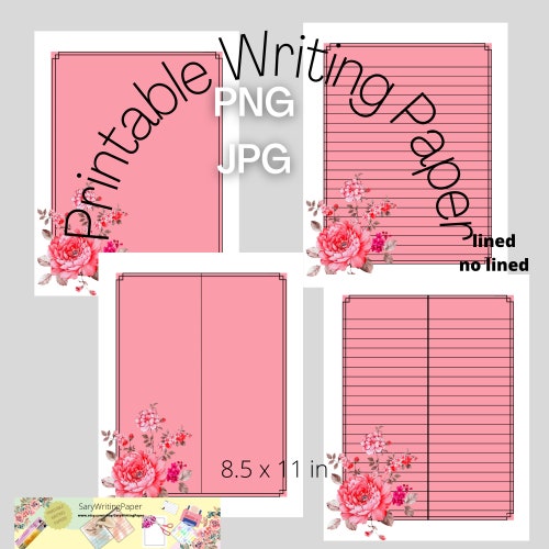 Printable Letter Writing Stationery Watercolor Floral Etsy