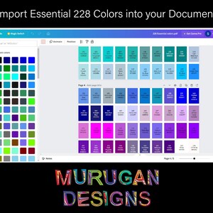 Canva Color Palette 228 Basic Colors – RGB Web Colours – Hex Codes ...